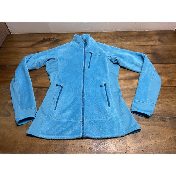 Patagonia R1 Regulator Jacket Women’s M Blue Polartec Waffle Fleece Full Zip - Picture 1 of 14